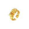 Élodie Ring artistic gold plated open ring with organic molten texture for a bold, sculptural statement piece.