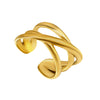 Modern Ophelia Ring with a polished gold finish and curved open band design for a contemporary jewelry look.
